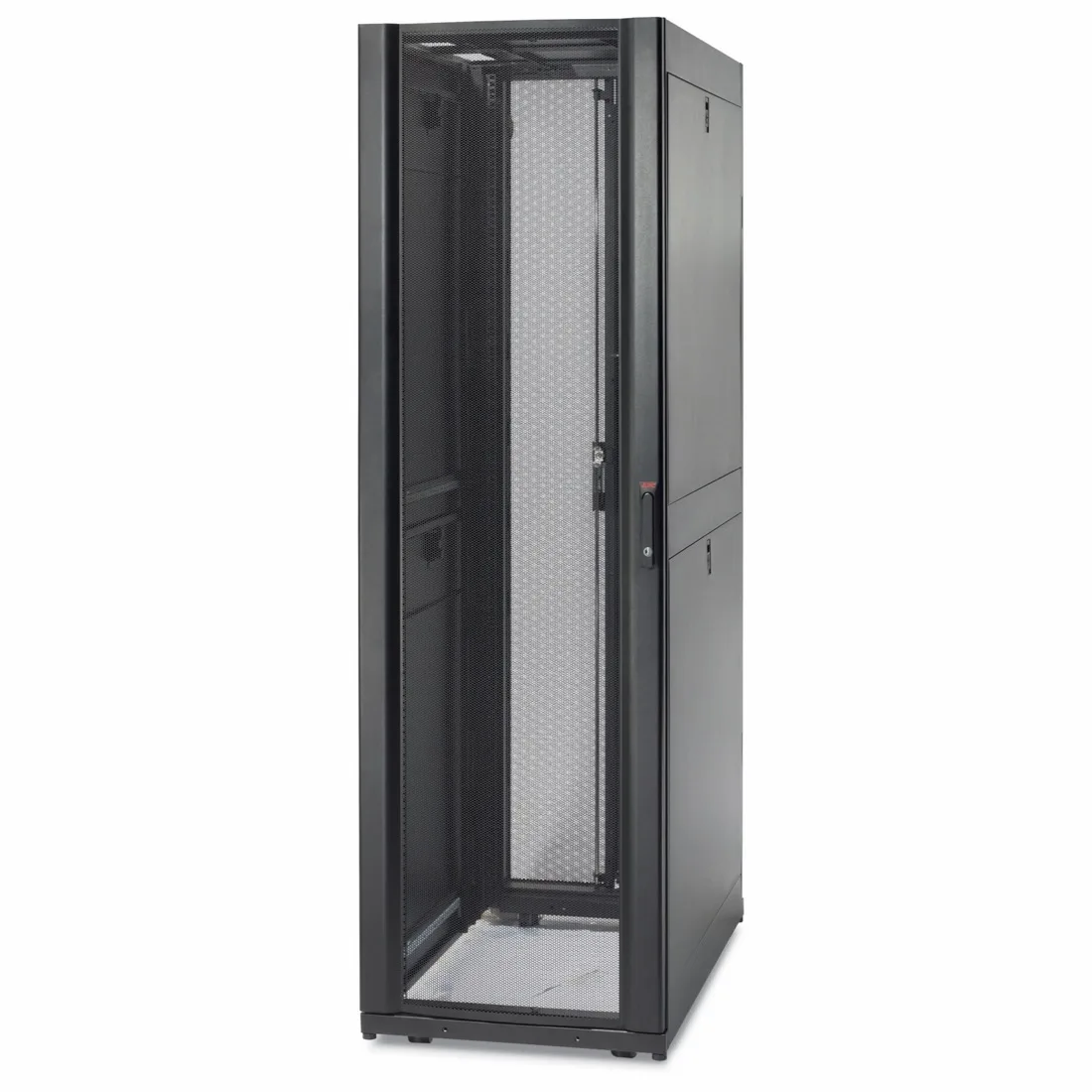 19-inch server cabinet with perforated doors, front view