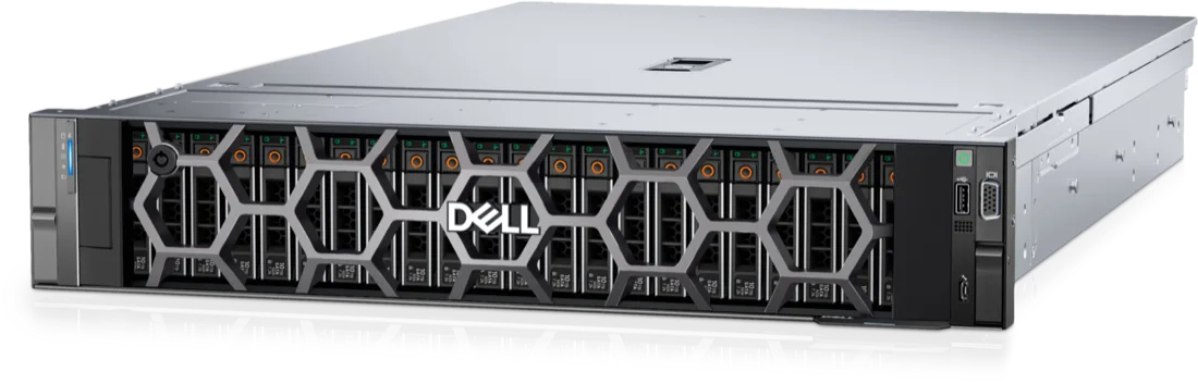 1U rack server, front view with drive bays