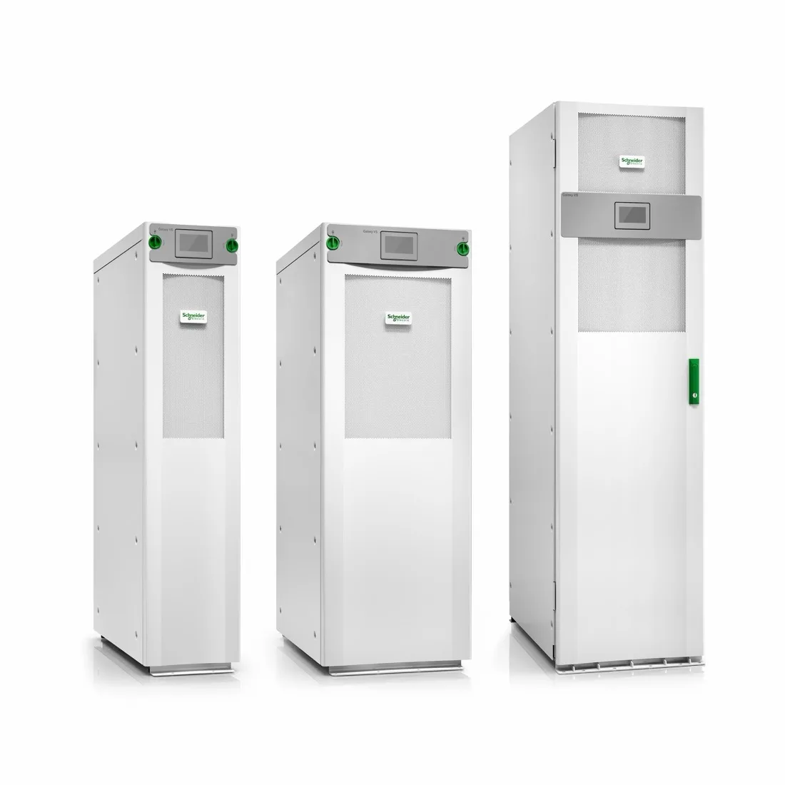 Modular three-phase UPS cabinet with power modules and front display