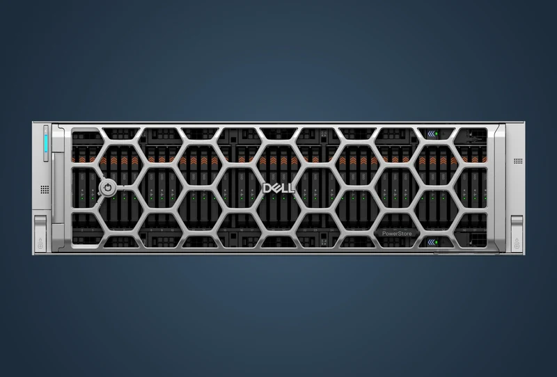Dell PowerStore rack appliance, front bezel with hexagonal drive bays