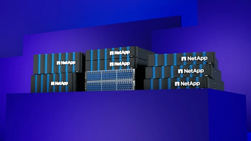 NetApp ASA controller enclosures, stacked chassis with NetApp branding