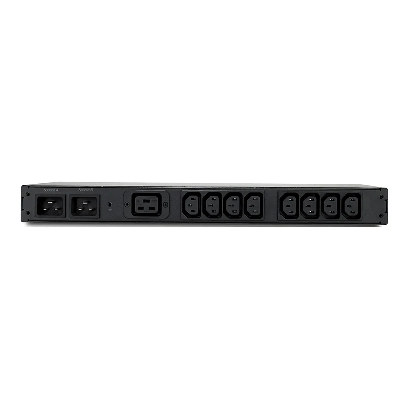 APC NetShelter Rack ATS 2G, rear view showing Source A/B inlets and C13/C19 outlets